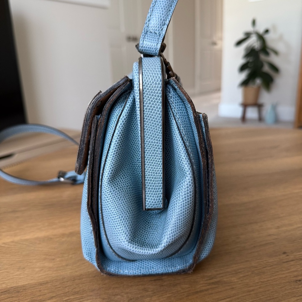 Patricia Nash Sky Blue Satchel with Silver Trim - Picture 4 of 14